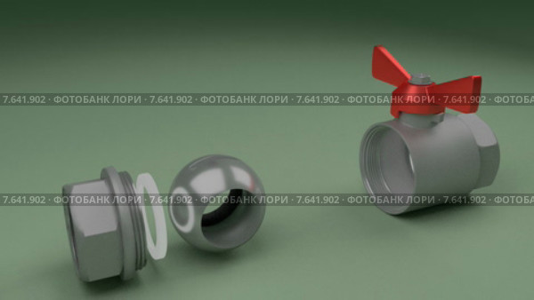 Сборка (монтаж) шарового крана. 3D анимация. Стоковая анимация, аниматор Виктор Тараканов / Фотобанк Лори