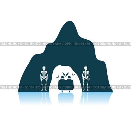 Scare Cave In Amusement Park Icon. Shadow Reflection Design. Vector Illustration. Стоковая иллюстрация, агентство Ingram Publishing / Фотобанк Лори