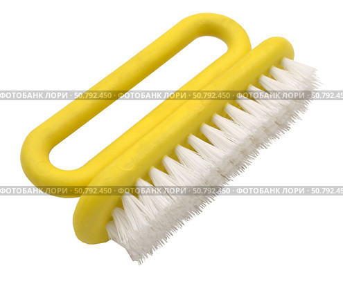 Щетка желтого цвета на белом фоне. Shoe brush. Стоковое фото, фотограф Татьяна Д / Фотобанк Лори