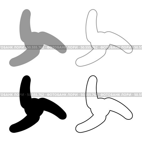 Screw of ship propeller fan turbine three-bladed set icon grey black color vector illustration image simple solid fill outline contour line thin flat style. Screw of ship propeller fan turbine three-bladed set icon grey black color vector illustration image solid fill outline contour line thin flat style. Стоковая иллюстрация, агентство Ingram Publishing / Фотобанк Лори