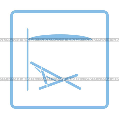Sea beach recliner with umbrella icon. Blue frame design. Vector illustration. Стоковая иллюстрация, агентство Ingram Publishing / Фотобанк Лори