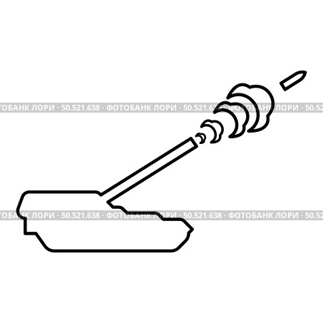 Self-propelled howitzer artillery system archer shoots projectile shell contour outline line icon black color vector illustration image thin flat style simple. Self-propelled howitzer artillery system archer shoots projectile shell contour outline line icon black color vector illustration image thin flat style. Стоковая иллюстрация, агентство Ingram Publishing / Фотобанк Лори