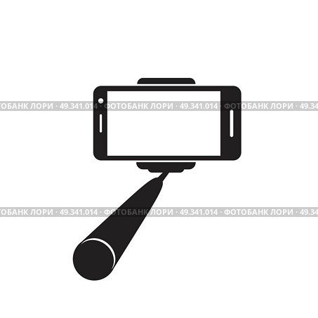 Selfie stick icon. Vector concept illustration for design. Стоковая иллюстрация, агентство Ingram Publishing / Фотобанк Лори