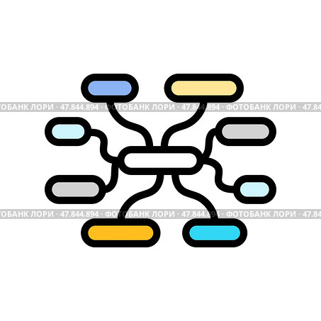 semantic web nlp color icon vector illustration. Стоковая иллюстрация, иллюстратор Vectorwin / Фотобанк Лори
