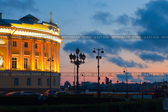 Сенатская площадь на закате (2012 год). Стоковое фото, фотограф Яков Филимонов / Фотобанк Лори
