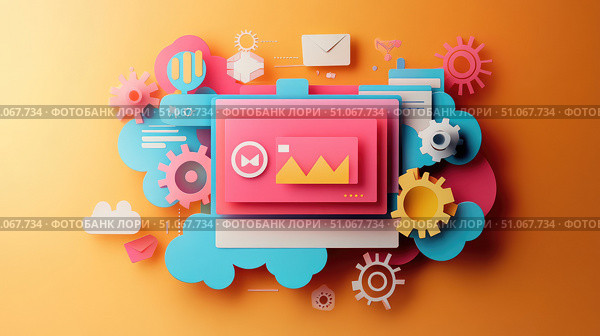 seo syncing digital marketing icon ai generated. Стоковое AI-изображение, AI-художник Vectorwin / Фотобанк Лори