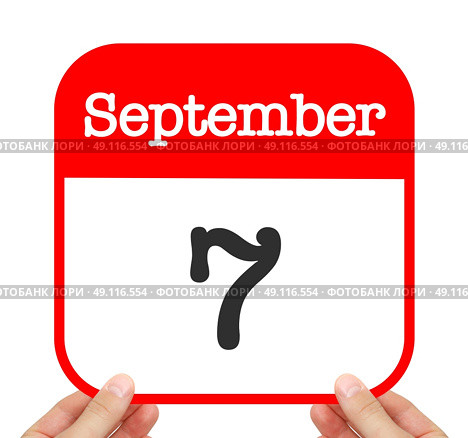 September 7 written on a calendar. Стоковое фото, агентство Ingram Publishing / Фотобанк Лори