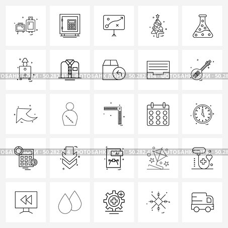 Set of 25 UI Icons and symbols for chemical, Christmas celebrations, protection, Christmas, tactic Vector Illustration. Стоковая иллюстрация, агентство Ingram Publishing / Фотобанк Лори