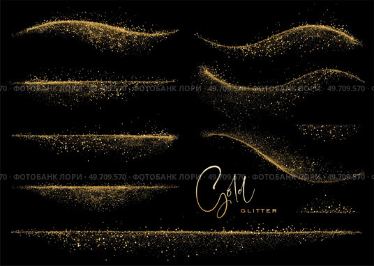 Set of Abstract shiny Gold Glitter design element. For New Year, Merry Christmas, Birthday and Wedding greeting card and invitation design. Set of Abstract shiny gold glitter design element. For New Year, Merry Christmas greeting card design. Стоковое фото, агентство Ingram Publishing / Фотобанк Лори
