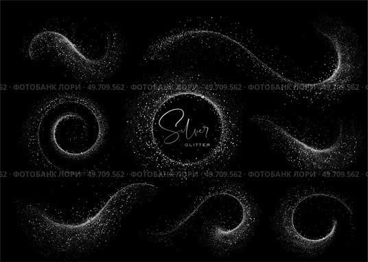 Set of Abstract shiny Silver White Glitter design element. For New Year, Merry Christmas, Birthday and Wedding greeting card and invitation design. Set of Abstract shiny gold glitter design element. For New Year, Merry Christmas greeting card design. Стоковая иллюстрация, агентство Ingram Publishing / Фотобанк Лори