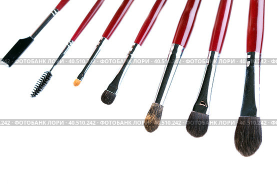 Set of brushes and applicators for applying makeup. Стоковое фото, фотограф Гурьянов Андрей / Фотобанк Лори