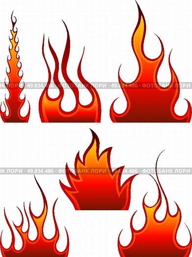 Set of fire vector icons for design use. Стоковая иллюстрация, агентство Ingram Publishing / Фотобанк Лори