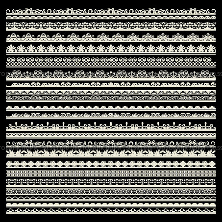 Set of white borders on a black background. Стоковая иллюстрация, агентство Ingram Publishing / Фотобанк Лори
