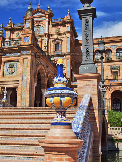 Seville, Andalusia,Spain, "Plaza de Espana" Spanish Square. Стоковое фото, агентство Ingram Publishing / Фотобанк Лори