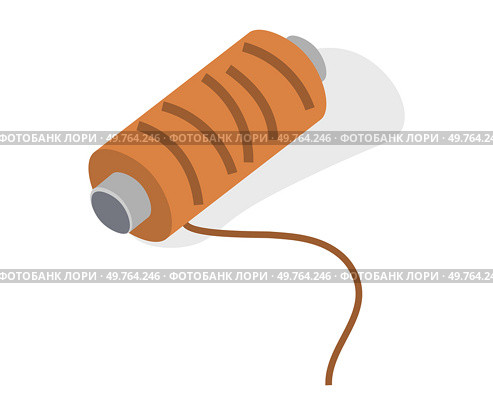 Sewing thread on spool icon isolated on white background. Yarn spool. Yellow thread bobbin. Tools for sewing, tailoring, accessory for needlework and needlecraft, clothing care, garment care. Sewing thread on spool icon isolated on white background. Yarn spool. Yellow thread bobbin. Стоковая иллюстрация, агентство Ingram Publishing / Фотобанк Лори