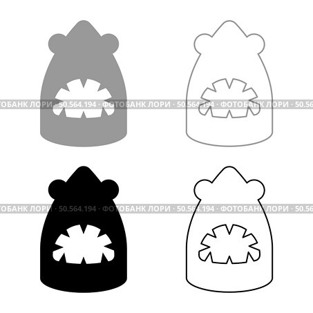 Shark head set icon grey black color vector illustration image simple solid fill outline contour line thin flat style. Shark head set icon grey black color vector illustration image solid fill outline contour line thin flat style. Стоковая иллюстрация, агентство Ingram Publishing / Фотобанк Лори