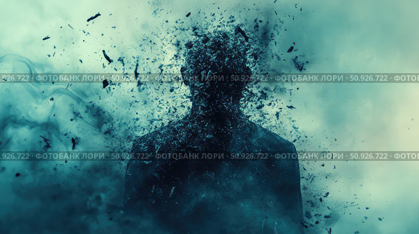shatter disintegrating presentation slide ai generated. Стоковое AI-изображение, AI-художник Vectorwin / Фотобанк Лори