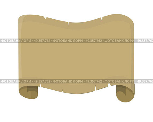 Sheet of old paper vector illustration. Flat style. Scrolled ancient manuscript with with broken edges and copyspace for your text. For antiques shop ad, web design. Isolated on white background. Sheet of Old Paper Flat Design Vector Illustration. Sheet of Old Paper Flat Design Vector Illustration. Стоковая иллюстрация, агентство Ingram Publishing / Фотобанк Лори