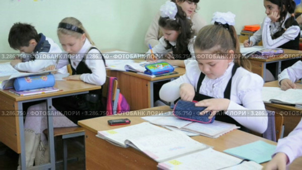 Школьники работают на уроке (2012 год). Редакционное видео, видеограф Федор Королевский / Фотобанк Лори