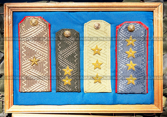 Shoulder straps of Soviet (Russian) army generals, close up. Стоковое фото, фотограф FotograFF / Фотобанк Лори