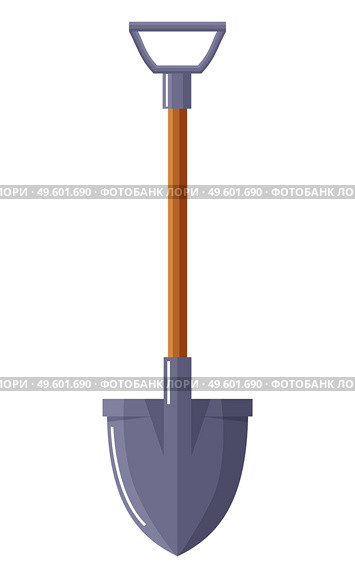 Shovel tool with wooden handle. Instrument used in gardening or agriculture, factories or mining industry. Industrial device isolated icon in flat style. Object for digging and excavation vector. Spade Instrument for Digging, Shovel Icon Vector. Стоковая иллюстрация, агентство Ingram Publishing / Фотобанк Лори