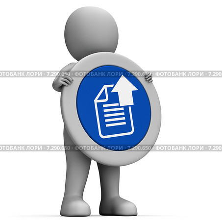 Sign Upload Indicates Cloud Storage And File. Стоковая иллюстрация, иллюстратор Stuart Miles / Фотобанк Лори