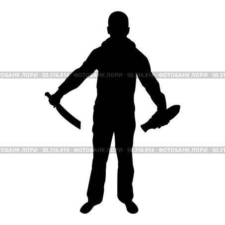 Silhouette man with sword machete remove sheath scabbard cold weapons in hand military man soldier serviceman in various positions hunter with knife fight poses strong defender warrior concept weaponry standing black color vector illustration flat style simple image. Silhouette man with sword machete remove sheath scabbard cold weapons in hand military man soldier serviceman in positions hunter with knife fight poses strong defender warrior concept weaponry stand black color vector illustration flat style image. Стоковая иллюстрация, агентство Ingram Publishing / Фотобанк Лори