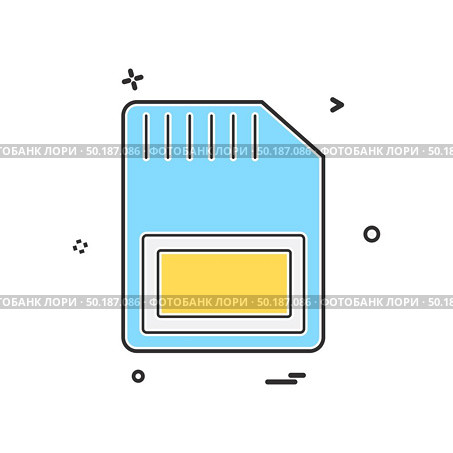 Sim card icon design vector. Стоковая иллюстрация, агентство Ingram Publishing / Фотобанк Лори