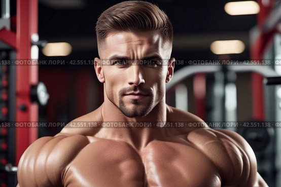 Симпатичный мужчина, бодибилдер | Handsome man, bodybuilder. Стоковое AI-изображение, AI-художник Данил Рыбаков / Фотобанк Лори