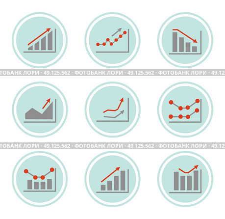 Simple set of diagram, chart and graphs related vector icons for your design. Стоковая иллюстрация, агентство Ingram Publishing / Фотобанк Лори