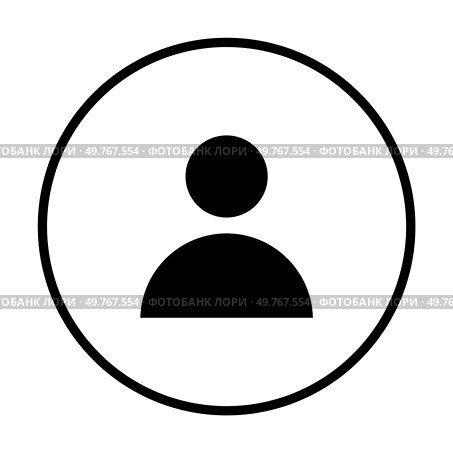 Simplistic black and white silhouette of a person within a circular boundary. Ideal for user interface, digital profiles, social media, web design simplification, modern presentations. Flat design sty. Minimalistic User Profile Icon in Black and White Circle. Стоковая иллюстрация, агентство Ingram Publishing / Фотобанк Лори