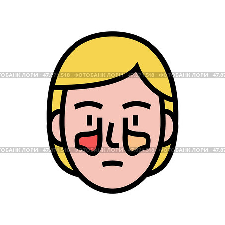 sinusitis disease color icon vector illustration. Стоковая иллюстрация, иллюстратор Vectorwin / Фотобанк Лори