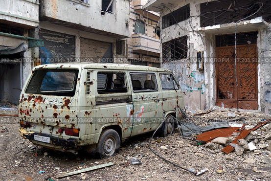 Сирийский город Хомс после выхода из него боевиков (2014 год). Редакционное фото, фотограф Кочнева Анхар / Фотобанк Лори