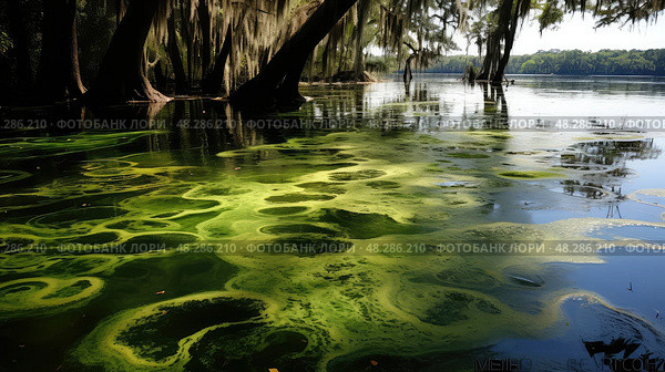 slimy florida algae ai generated. Стоковое AI-изображение, AI-художник Vectorwin / Фотобанк Лори