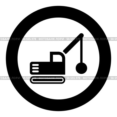 Sloopkraan building machine demolish wrecking ball crane truck icon in circle round black color vector illustration image solid outline style simple. Sloopkraan building machine demolish wrecking ball crane truck icon in circle round black color vector illustration image solid outline style. Стоковая иллюстрация, агентство Ingram Publishing / Фотобанк Лори