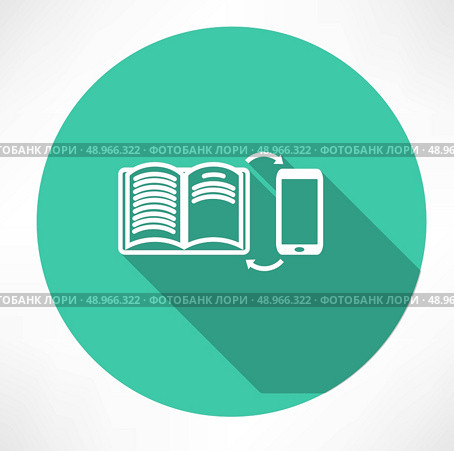 smartphone and book exchange icon. Flat modern style vector illustration . Стоковая иллюстрация, агентство Ingram Publishing / Фотобанк Лори