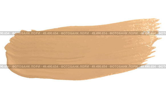 Smear of foundation lotion made with brush on white background. Vector Illustration. EPS10. Smear of foundation lotion made with brush on white background. Vector Illustration. Стоковая иллюстрация, агентство Ingram Publishing / Фотобанк Лори