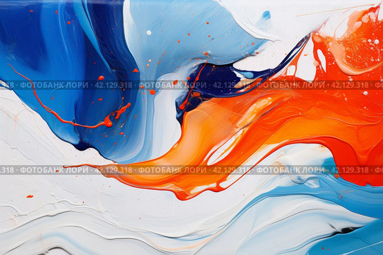 Smeared multicolored paints for mixing. Стоковое AI-изображение, AI-художник Irina Kuchugurina/Gaudy / Фотобанк Лори