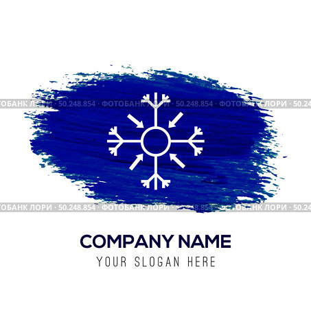 Snow Flake Icon - Blue watercolor background. Стоковая иллюстрация, агентство Ingram Publishing / Фотобанк Лори