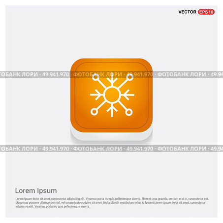 Snow Flake Icon Orange Abstract Web Button - Free vector icon. Стоковая иллюстрация, агентство Ingram Publishing / Фотобанк Лори