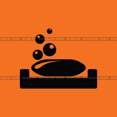 Soap-dish icon. Orange background with black. Vector illustration. Стоковая иллюстрация, агентство Ingram Publishing / Фотобанк Лори