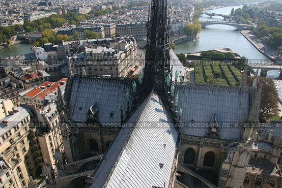 Собор Парижской Богоматери (Нотр-Дам-де-Пари), Париж (2008 год). Стоковое фото, фотограф Евгений Ковалев / Фотобанк Лори
