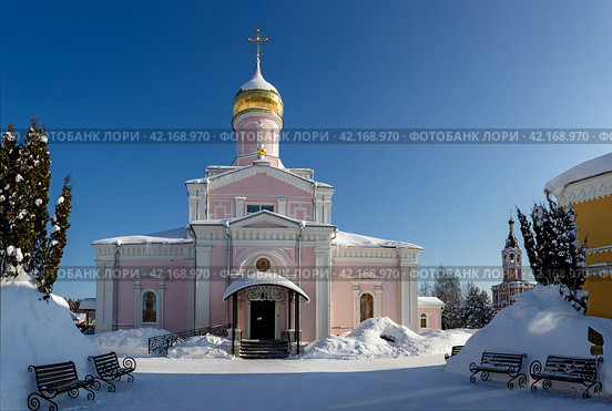 Собор Троицы Живоначальной в Троице-Одигитриевской Зосимовой женской пустыни. Зима (2024 год) Стоковое фото, фотограф Юрий Кирсанов / Фотобанк Лори