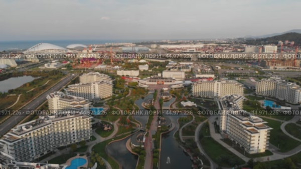 Сочи, Адлер, Имеретинская низменность, Сириус (2020 год). Стоковое видео, видеограф Максим Бойков / Фотобанк Лори