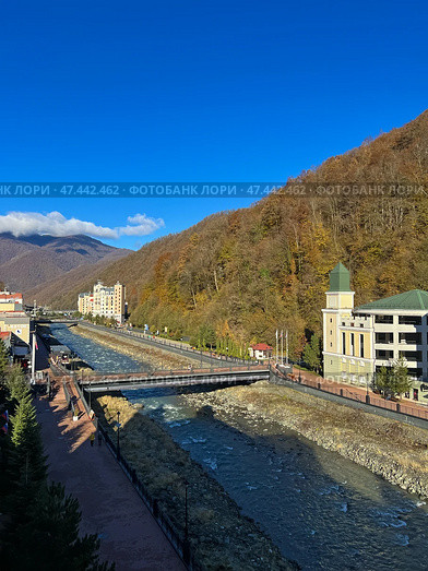 Sochi, Russia - 22 November 2024: Views of Rosa Khutor Valley. Редакционное фото, фотограф Мастепанов Павел / Фотобанк Лори