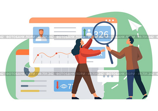 Social media. Vector illustration. Corporations leverage social media to engage with their target customers effectively Groups on social media platforms promote collaboration and knowledge sharing. Social media. Partnerships between organizations and social media influencers boost brand awareness. Стоковое фото, агентство Ingram Publishing / Фотобанк Лори