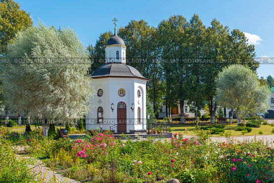 Спасо-Елеазаровский женский монастырь. Часовня на месте захоронения первой настоятельницы игумении Елисаветы. Елизарово, Псковская область (2019 год). Стоковое фото, фотограф Александр Щепин / Фотобанк Лори