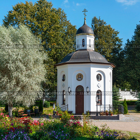 Спасо-Елеазаровский женский монастырь. Часовня на месте захоронения первой настоятельницы игумении Елисаветы. Елизарово, Псковская область (2019 год). Редакционное фото, фотограф Александр Щепин / Фотобанк Лори
