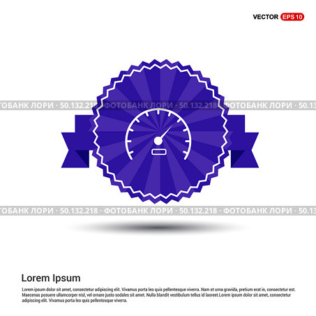 Speedometer Icon - Purple Ribbon banner. Стоковая иллюстрация, агентство Ingram Publishing / Фотобанк Лори