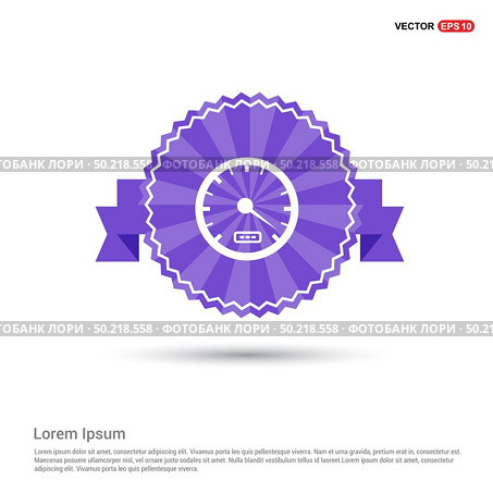 Speedometer Icon - Purple Ribbon banner. Стоковая иллюстрация, агентство Ingram Publishing / Фотобанк Лори